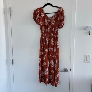 Madewell Red Ruffled Tiered Midi Sundress